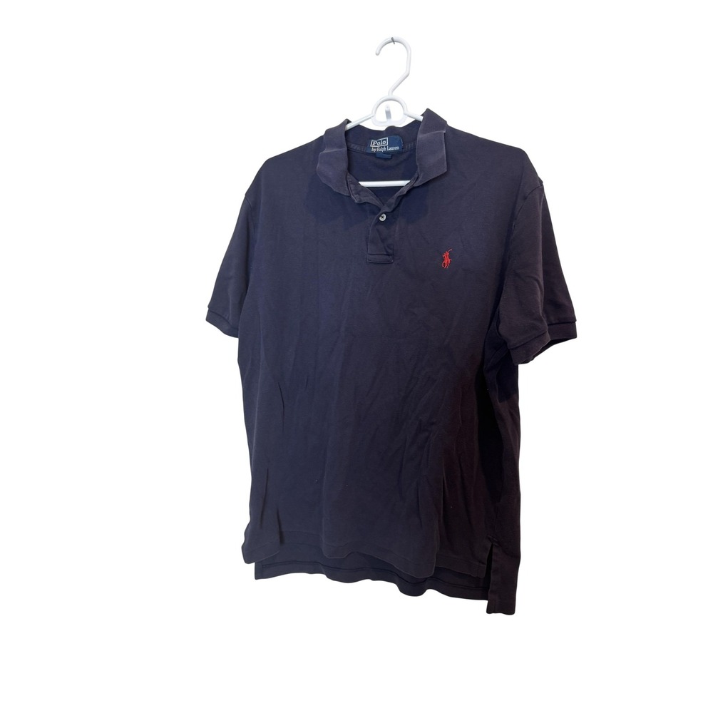 Polo Ralph Lauren Polo Shirt Mens Large Blue Classic Fit Red Pony Logo Cotton